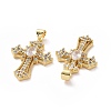 Brass Cubic Zirconia Pendants ZIRC-I062-31G-3