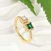 Brass Micro Pave Cubic Zirconia Cuff Rings RJEW-S400-17C-G-1