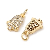 Christmas Brass Micro Pave Cubic Zirconia Charms KK-L255-18G-07-2