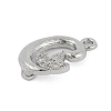 Brass Crystal Rhinestone Letter Links Connector Charms KK-S395-06P-G-2