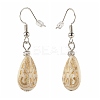 Teardrop Plating Acrylic Beads Dangle Earrings for Girl Women EJEW-JE04679-01-4