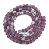 Imitate Austrian Crystal Bicone Frosted Glass Beads Strands LS-EGLA-A039-T4mm-MB04-2