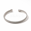 304 Stainless Steel Flat Snake Chains Shape Open Cuff Bangle for Women BJEW-C033-03P-2