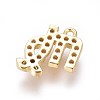 Golden Plated Brass Micro Pave Cubic Zirconia Charms X-ZIRC-L075-51A-2