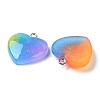 Rainbow Color Opaque Resin Pendants X-RESI-A025-04-3