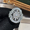 Brass Micro Pave Cubic Zirconia Finger Rings for Women FS-WGE2DD0-05-2