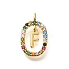 Brass Micro Pave Cubic Zirconia Pendants ZIRC-P123-01G-F02-1