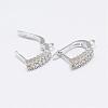 Brass Micro Pave AAA Cubic Zirconia Ear Harp Hoop Earring Findings KK-F699-02P-NR-2
