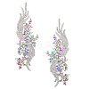 Glass Rhinestone Flower Appliques PATC-WH0005-50-8