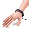Natural Tiger Eye & Eyeless Obsidian & Resin Evil Eye Braided Bead Bracelet BJEW-JB08840-02-3