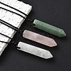 Natural & Synthetic Mixed Gemstone Faceted Bullet Pendant Waxed Cord Necklaces NJEW-Q030-01A-5