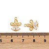 Brass Micro Pave Clear Cubic Zirconia Charms KK-B137-18G-3