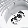 304 Stainless Steel Polymer Clay Jet Rhinestones Openable Pendant Necklaces for Women NJEW-Z065-09P-1