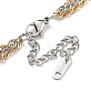 304 Stainless Steel Multi Layered Rope Chain Necklaces NJEW-H043-13MC-3