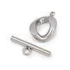 Oval 304 Stainless Steel Toggle Clasps STAS-L022-537P-2