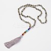 Labradorite Beaded and Gemstone Beaded Necklaces NJEW-P148-02-2