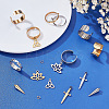 DIY Cone Lotus Sword Stainless Steel Charms Cuff Ring Making Kit DIY-SC0026-09-4
