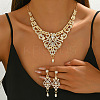 Brass Rhinestone Pendant Necklaces & Earring Sets for Women WG00284-06-1