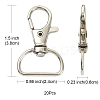 20Pcs Iron Swivel D Rings Lobster Claw Clasps IFIN-FS0001-22-5