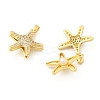 Starfish Brass Micro Pave Clear Cubic Zirconia Pendants KK-G533-27G-1