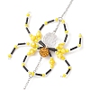 Spider Glass Beaded Hanging Ornaments HJEW-TA00172-01-4