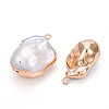 Electroplated Natural Keshi Pearl Pendants PEAR-S019-05D-02-2