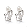 304 Stainless Steel Clip-on Earring Findings with Imitation Pearl Plastic Beaded LS-STAS-H216-03A-P-1