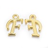 Golden Plated Alloy Letter Pendants LS-PALLOY-J718-01G-F-1