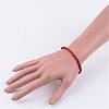 Natural Carnelian(Dyed & Heated) Beaded Stretch Bracelets BJEW-JB02459-03-3