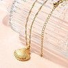 Summer Beach 304 Stainless Steel Pendant Rope Chain Necklaces for Women LS-STAS-Z108-01G-07-2