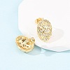 Brass Micro Pave Cubic Zirconia Egg Stud Earrings EJEW-B153-12G-3