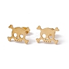 304 Stainless Steel Tiny Hollow Out Skull Stud Earrings for Women LS-STAS-A065-06G-1