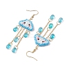 Cloud & Teardrop 304 Stainless Steel Dangle Earrings EJEW-MZ00387-4