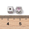 Brass Cubic Zirconia Beads KK-Q030-14B-P-3