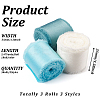 3 Rolls 3 Colors Polyester Frayed Fringe Ribbon OCOR-TA0001-55B-3