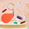 Natural & Synthetic Mixed Gemstone Bullet Pendant Necklace & Link Bracelet & Keychains DIY Making Kit PW-WG86896-01-3