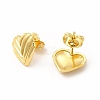 Heart Rack Plating Brass Stud Earrings for Women EJEW-H091-28G-2