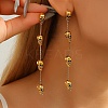 Halloween Tibetan Style Alloy Skull Tassel Stud Earrings EJEW-P328-01AG-1