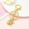 Brass Micro Pave Cubic Zirconia Keychain KEYC-YW00089-18-1