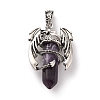 Natural Amethyst Pointed Pendants G-B042-04P-57-1