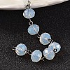 Imitation Jade Glass Rondelle Beads Chains for Necklaces Bracelets Making AJEW-JB00165-01-1
