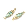 Brass Micro Pave Clear Cubic Zirconia Pendants KK-G522-43G-04A-2