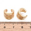 Brass Micro Pave Clear Cubic Zirconia Cuff Earrings EJEW-T047-65G-3