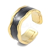 Ion Plating(IP) 304 Stainless Steel Enamel Cuff Finger Rings RJEW-L107-051G-02-1
