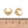 C-Shaped with Oval Brass Micro Pave Clear Cubic Zirconia Cuff Earrings EJEW-L316-01G-09-5