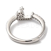 Rack Plating Brass Cubic Zirconia Arabic Letters Adjustable Rings for Women RJEW-S407-10P-09-3