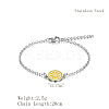 Simple Lemon Stainless Steel Link Bracelets HX9461-1-2
