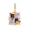Brass Enamel Pendants KK-U043-12G-02-1