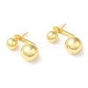 Rack Plating Brass Round Ball Front Back Stud Earrings EJEW-Q766-01G-1