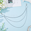 1Pc Alloy Twisted Chain 3 Layered Chain Belts for Women Men AJEW-CY0002-25P-4